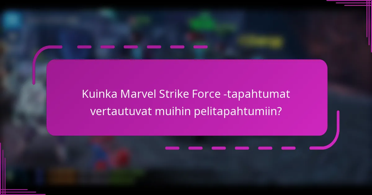 Kuinka Marvel Strike Force -tapahtumat vertautuvat muihin pelitapahtumiin?