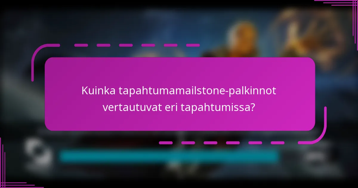 Kuinka tapahtumamailstone-palkinnot vertautuvat eri tapahtumissa?