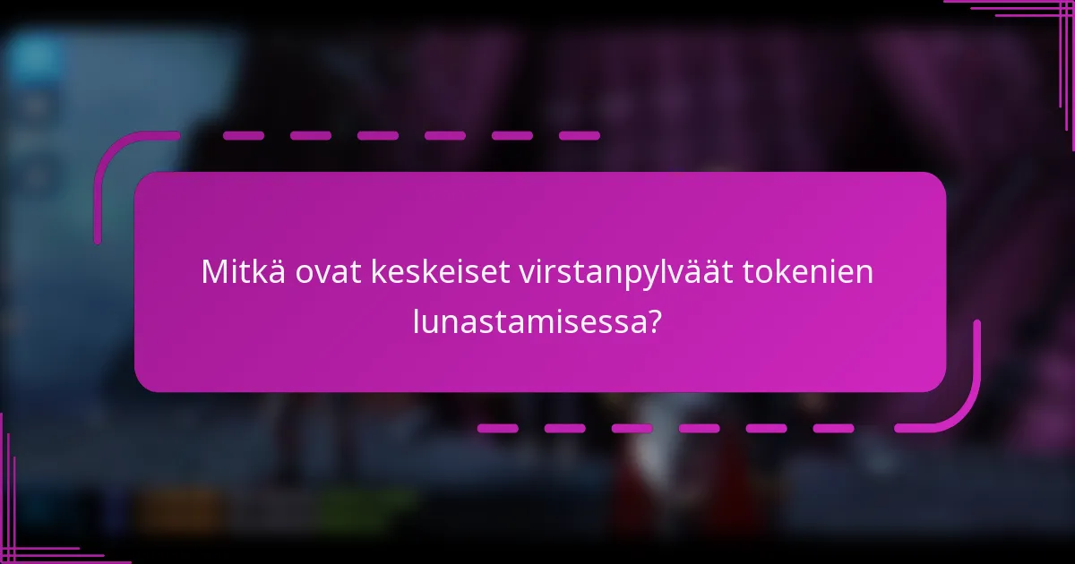 Mitkä ovat keskeiset virstanpylväät tokenien lunastamisessa?